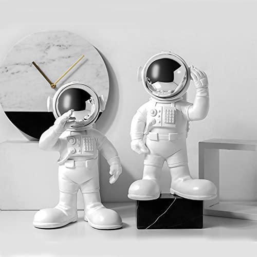 Small Astronaut Spaceman Figurine - Handcrafted Home Decor Statue for Living Room, Shelf & Office Desk | Unique Space-Themed Sculpture for Sci-Fi Fans & Collectors