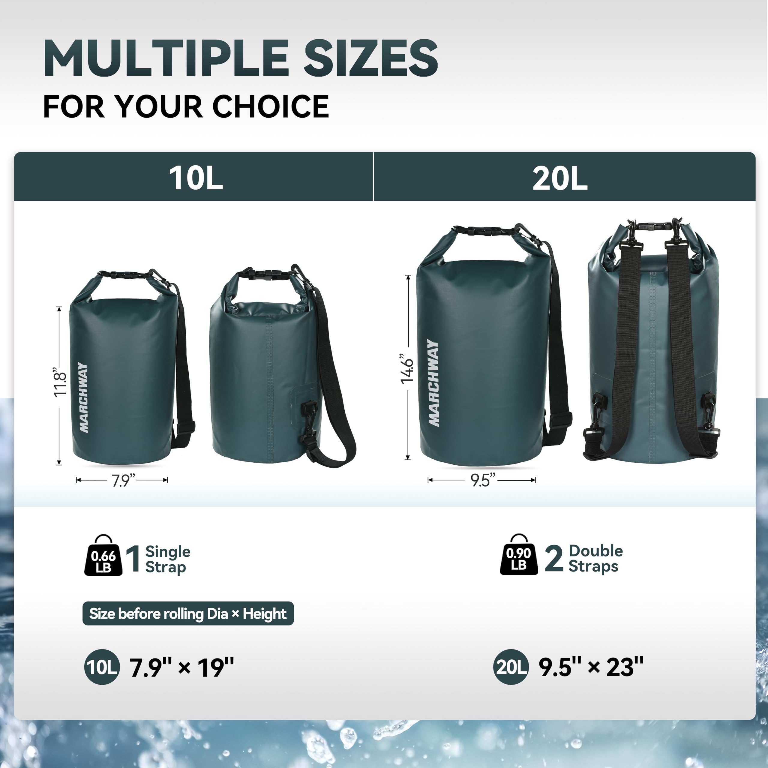 Waterproof Dry Bag Backpack 5L 10L 20L 30L 40L - Floating Roll Top Sack for Kayaking, Rafting, Boating, Swimming | Camping, Hiking, Beach, Fishing Gear | Keeps Belongings Dry in Water Sports & Outdoor Adventures