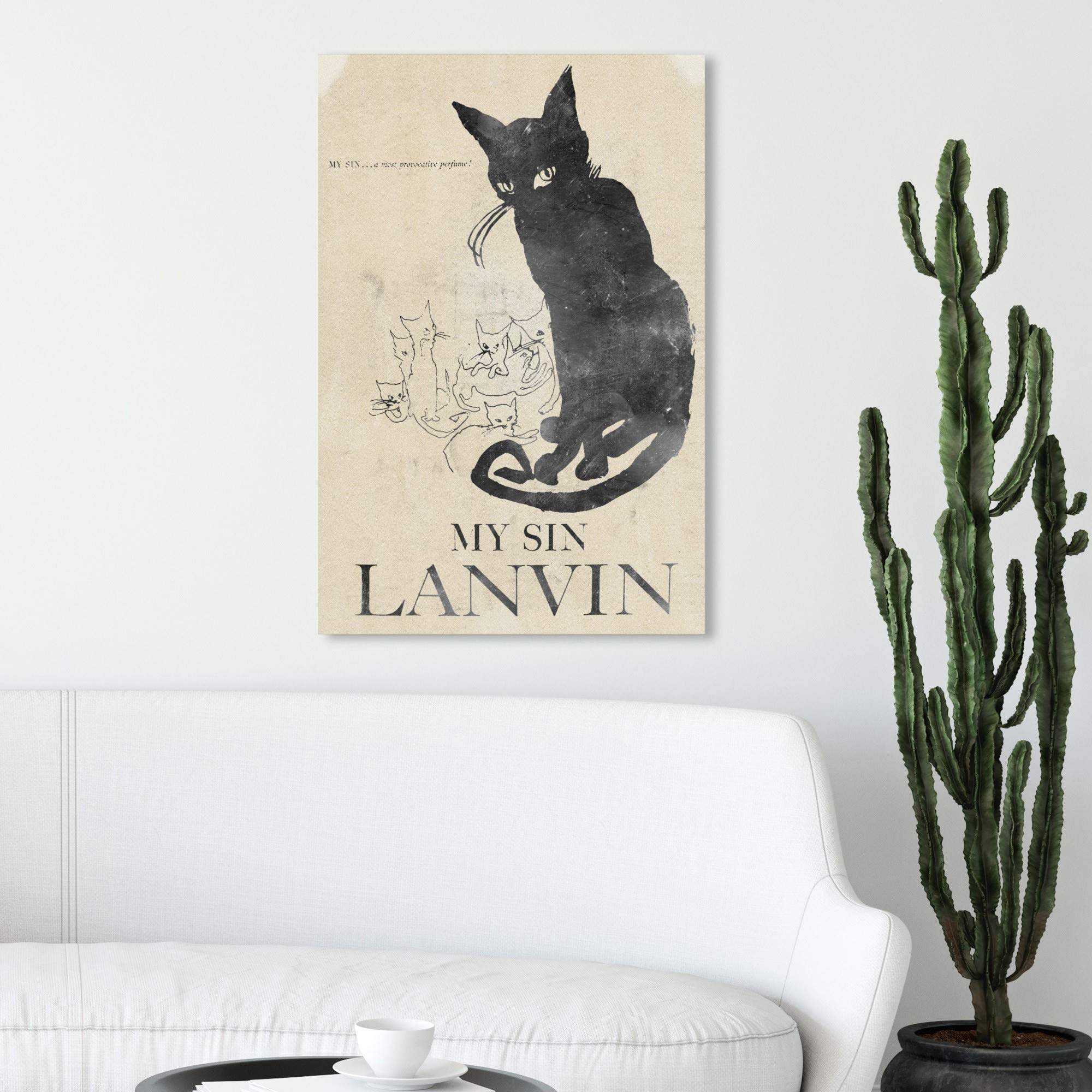 Oliver Gal Artist Co. 'My Sin' Fashion Glam Wall Art Canvas Print - 20x30 Inches Black & Brown Home Decor for Living Room, Bedroom & Office