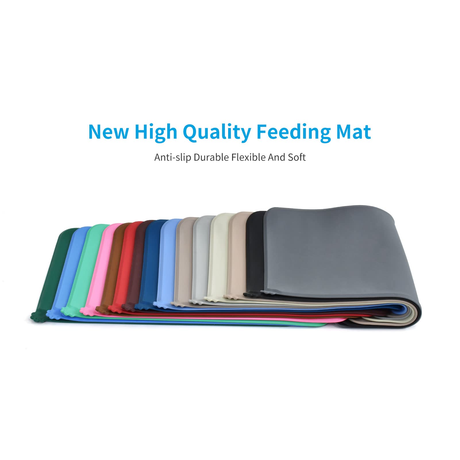 **AUDWUD Non-Slip Silicone Pet Feeding Mat - Waterproof Dog Bowl Mat for Food & Water - Perfect for Messy Eaters & Spill Protection in Kitchen, Crate, or Outdoor Use**