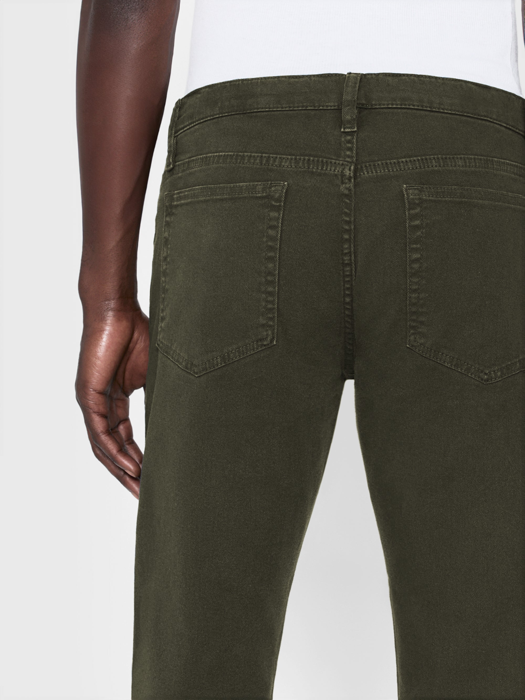 L'Homme Slim Twill Pants for Men - Classic Moss Green Chino Trousers | Comfortable & Stylish for Office, Casual Wear & Outdoor Activities