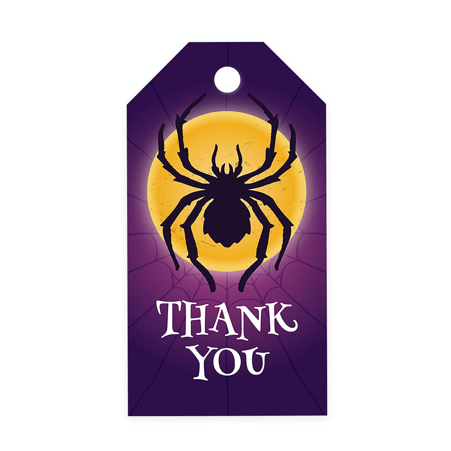 40-Pack Halloween Tarantula Gift Tags with String - 2 x 3.75 Inch Spooky Party Favor Tags for Kids' Treat Bags, Classroom Halloween Party Favors & Trick-or-Treat Goodie Bags