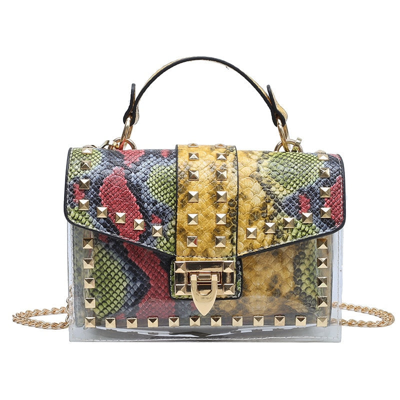 Trendy Women's Studded Graffiti Crossbody Bag - Fashionable Small Shoulder Purse for Casual Outings, Parties & Daily Use