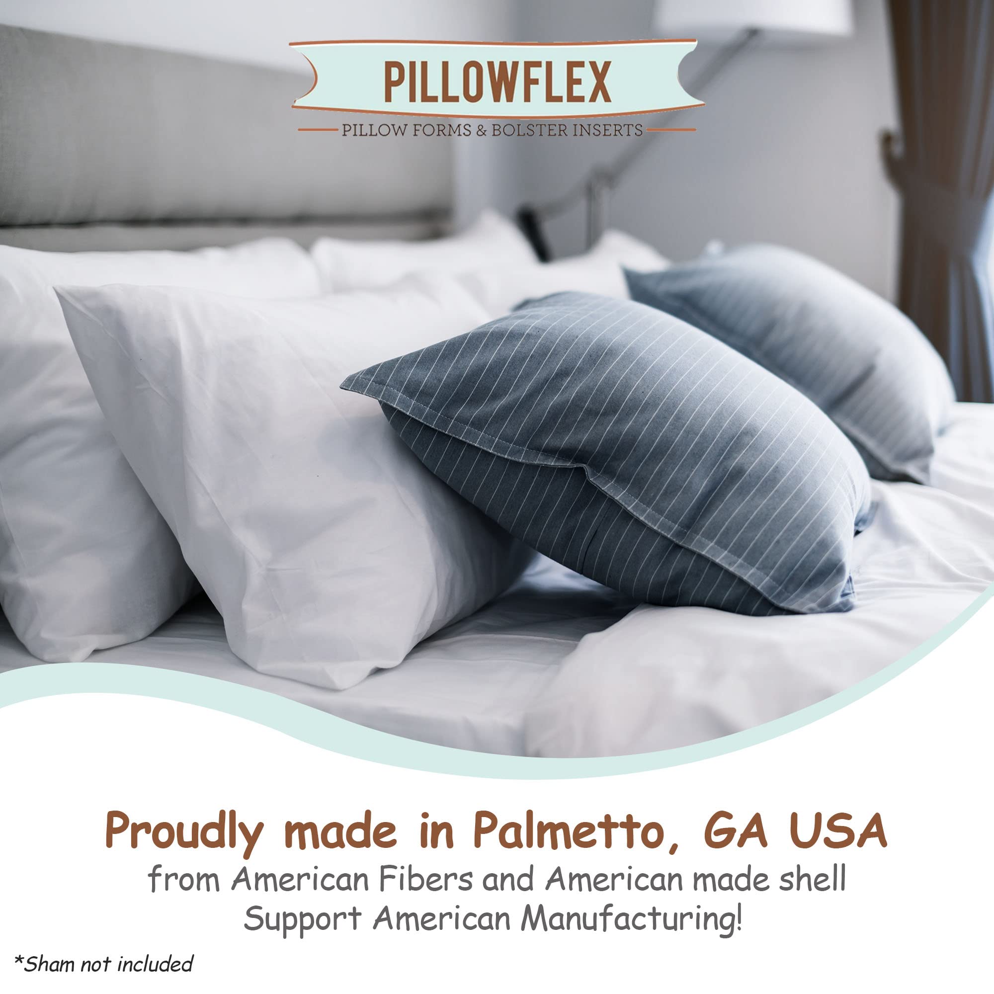 Pillowflex Synthetic Down Pillow Insert - 14x14 Down Alternative, Ultra Soft Throw Pillow for Sofa & Bed, Small Sham Sleeping Pillow - Decorative Accent for Living Room, Bedroom & Nursery - Hypoallergenic & Machine Washable