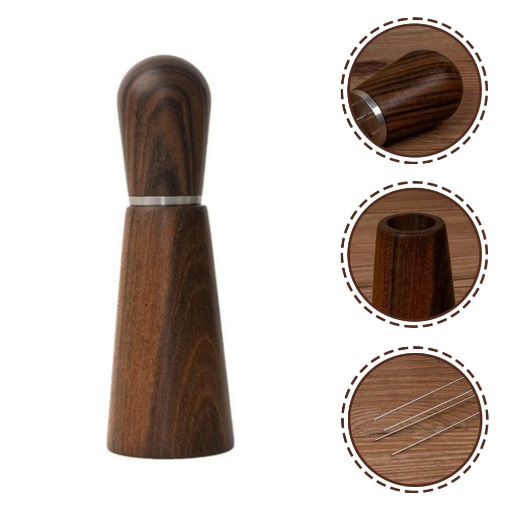 DOITOOL Espresso Coffee Stirrer Set - WDT Coffee Distribution Needle with Wooden Handle & Stand, Hand Tamper for Perfect Espresso Extraction - Ideal for Home Baristas & Coffee Enthusiasts