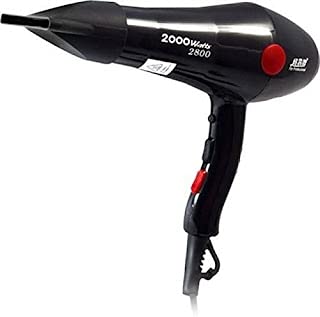 Professional 2000W Hair Dryer for Women & Men - Hot & Cold Air Settings, 2 Speed Options, Extra Nozzle for Powerful Blow Drying (Black) | Salon-Quality Styling at Home, Travel & Daily Hair Care