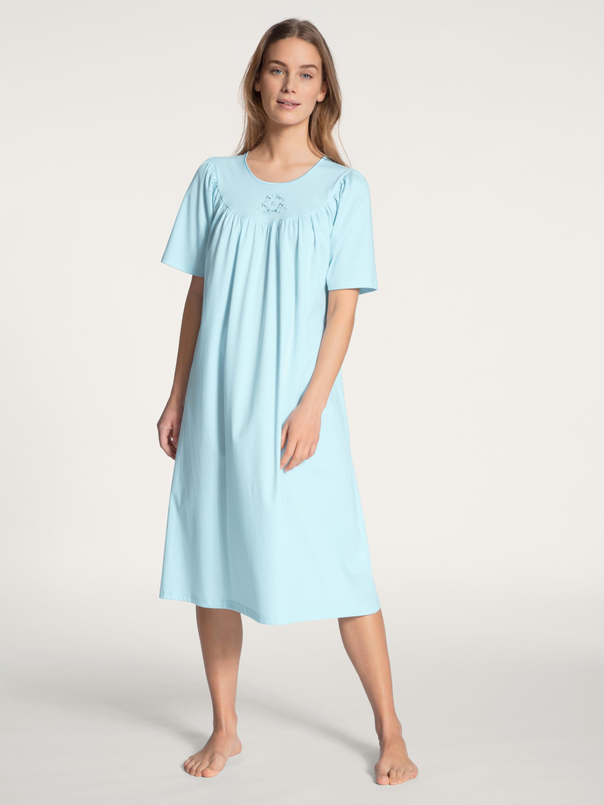 Women's 34000 Soft Cotton Short Sleeve Nightgown - Breathable Sleepwear for Summer & Lounge Wear - Perfect for Home Relaxation & Comfortable Sleep