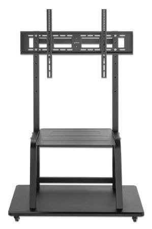 Adjustable TV/Monitor Trolley Stand with Wheels - Heavy Duty Mobile Cart for Home, Office, or Classroom Use