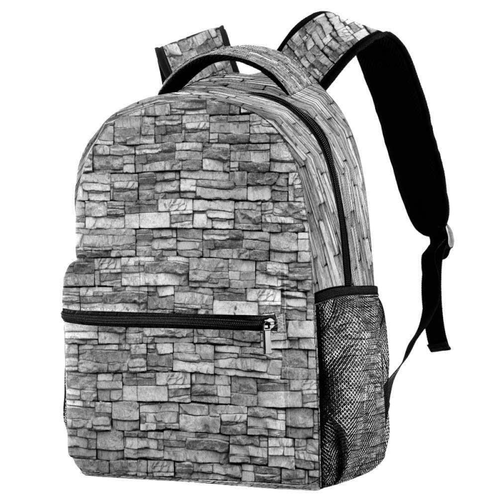 Stylish Modern Brick Wall Monochrome Photo Backpack - Durable School Backpack & Book Bag for Students, Perfect Casual Daypack for Travel, Work & College Campus Life