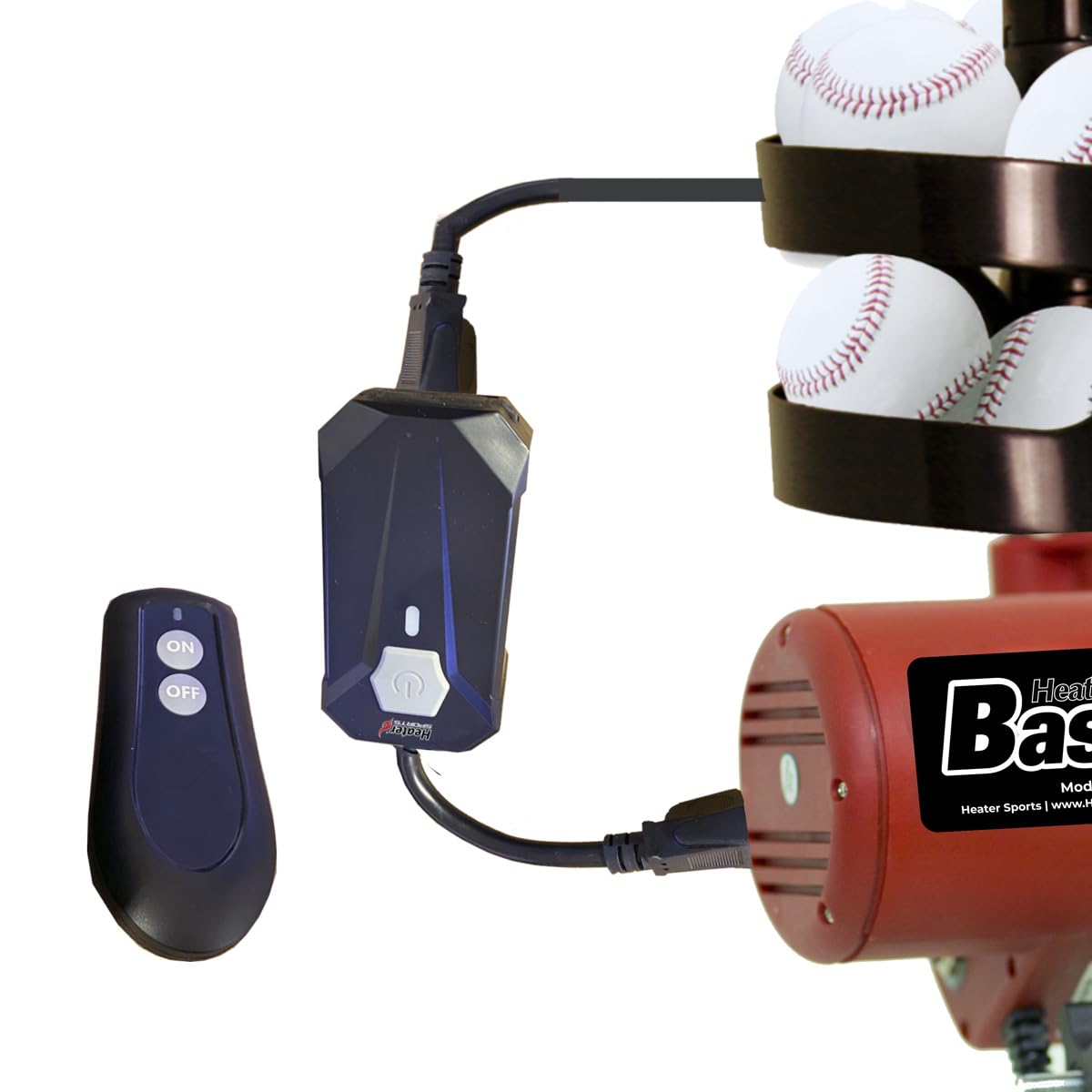 Heater Sports Power Play Wireless Remote Control for Baseball & Softball Pitching Machines | Easy On/Off Operation with Ball Feeders | Perfect for Team Practice & Solo Training Sessions