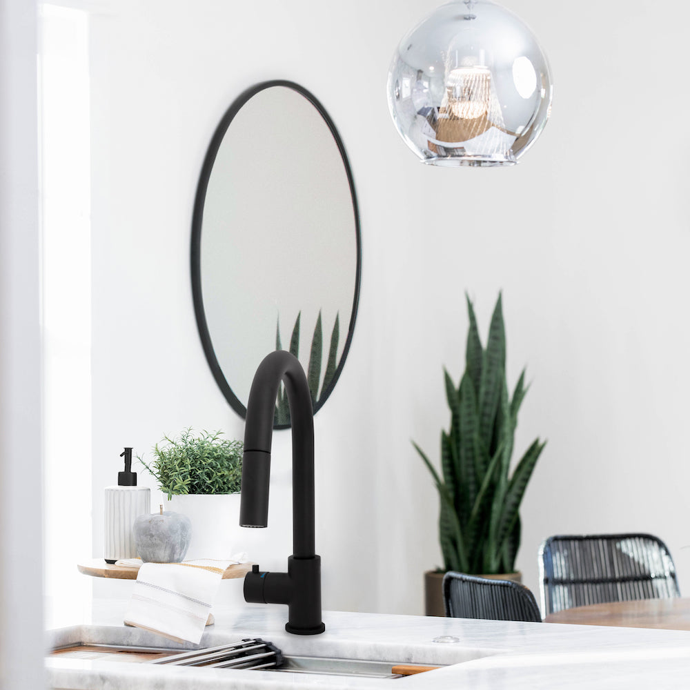 ZLINE Gemini Touchless Kitchen Faucet in Matte Black - Sensor Activated Pull-Down Sprayer with High Arc Spout for Modern Kitchens (GEM KFS MB) | Perfect for Busy Home Cooks & Commercial Use