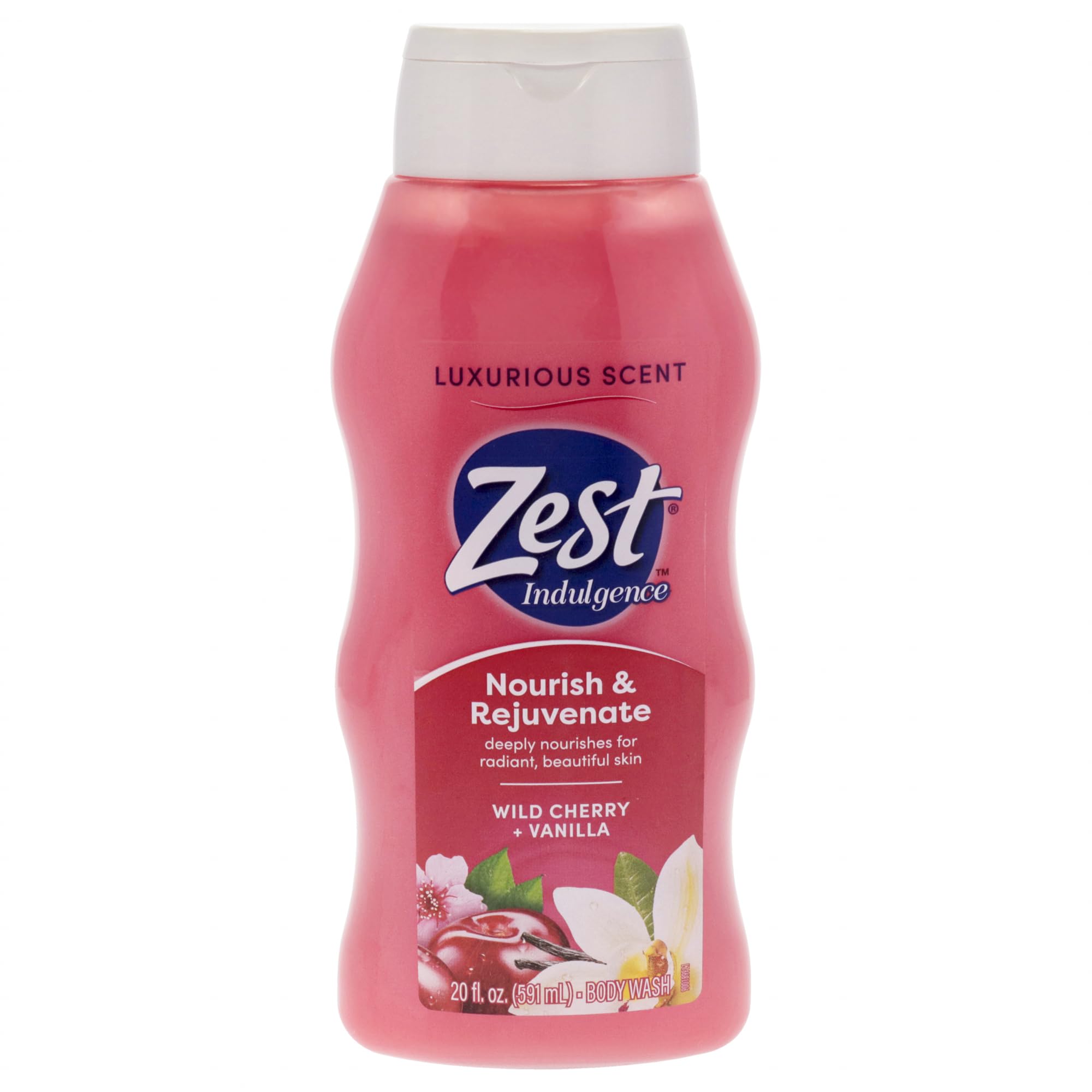 Zest Hydrating Body Wash with Wild Cherry & Vanilla - Moisturizing Body Soap for All Skin Types - 20 oz - Perfect for Shower & Daily Skincare Routine