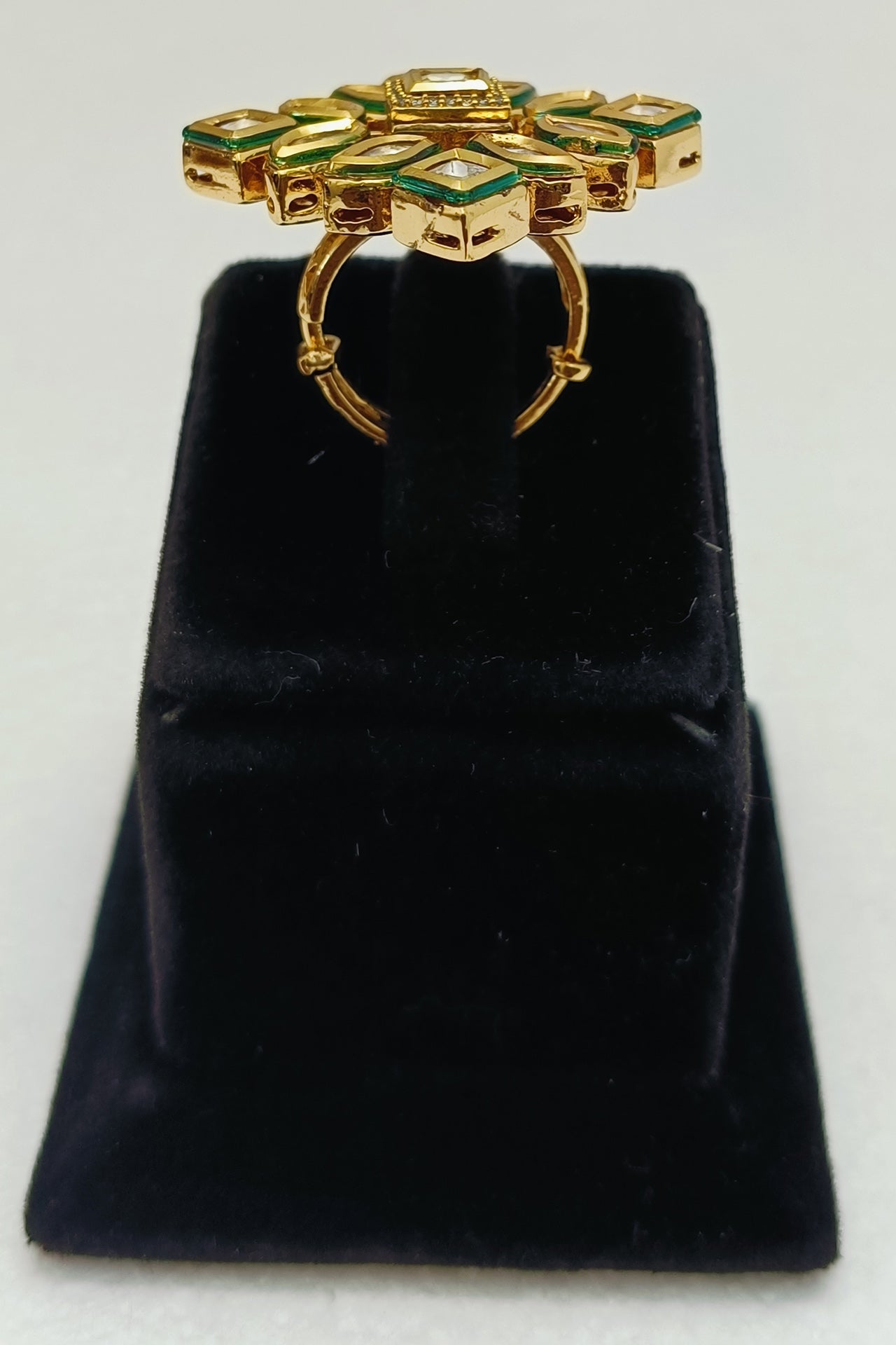 Exquisite Gold Plated Kundan Ring - Elegant Indian Jewelry for Women | Perfect for Weddings, Parties & Special Occasions