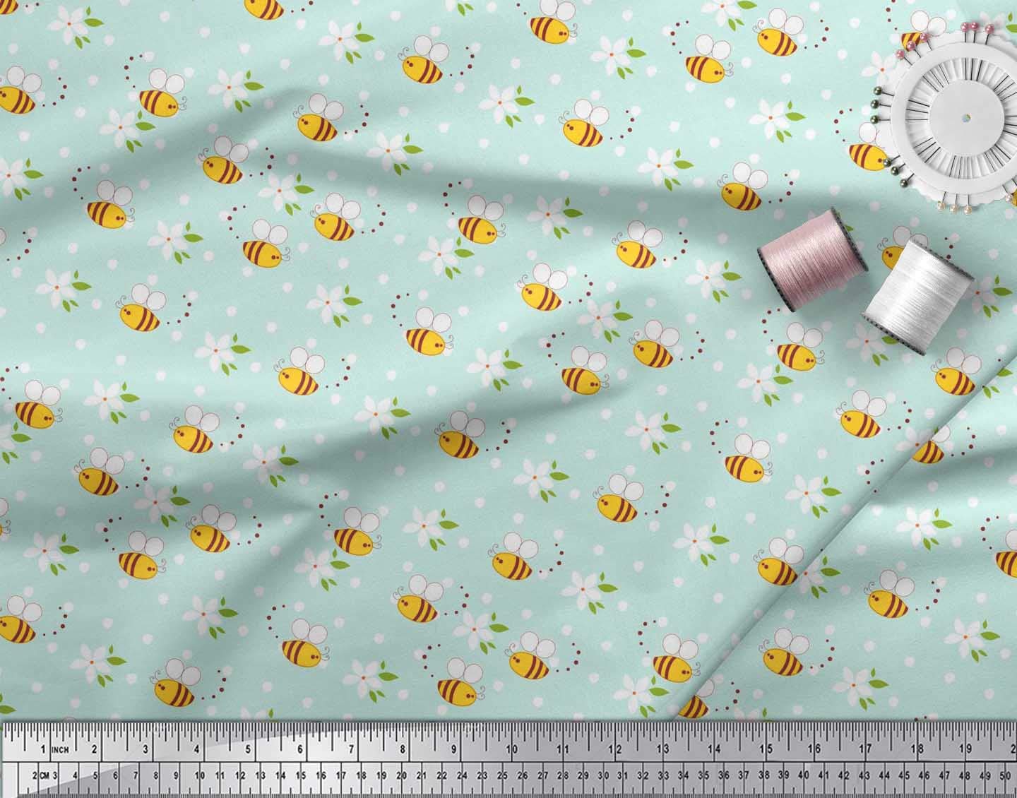 Soimoi Green Crepe Fabric - 42