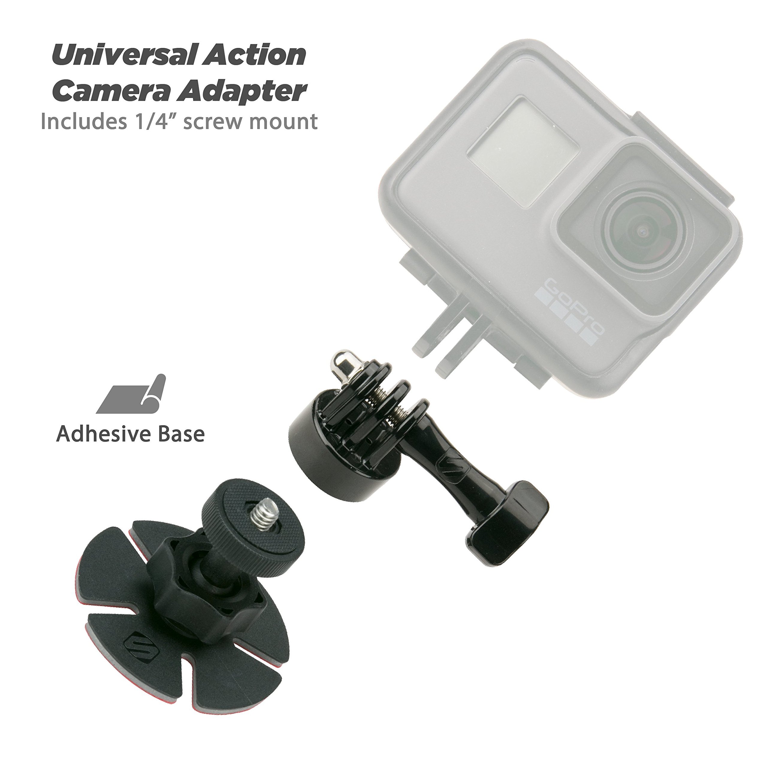 SCOSCHE AMK2 Universal Action Camera Mount Kit for Cars, Trucks, Boats, ATVs, UTVs & Paddle Boards - Secure Hands-Free Recording for Adventure Sports & Outdoor Activities