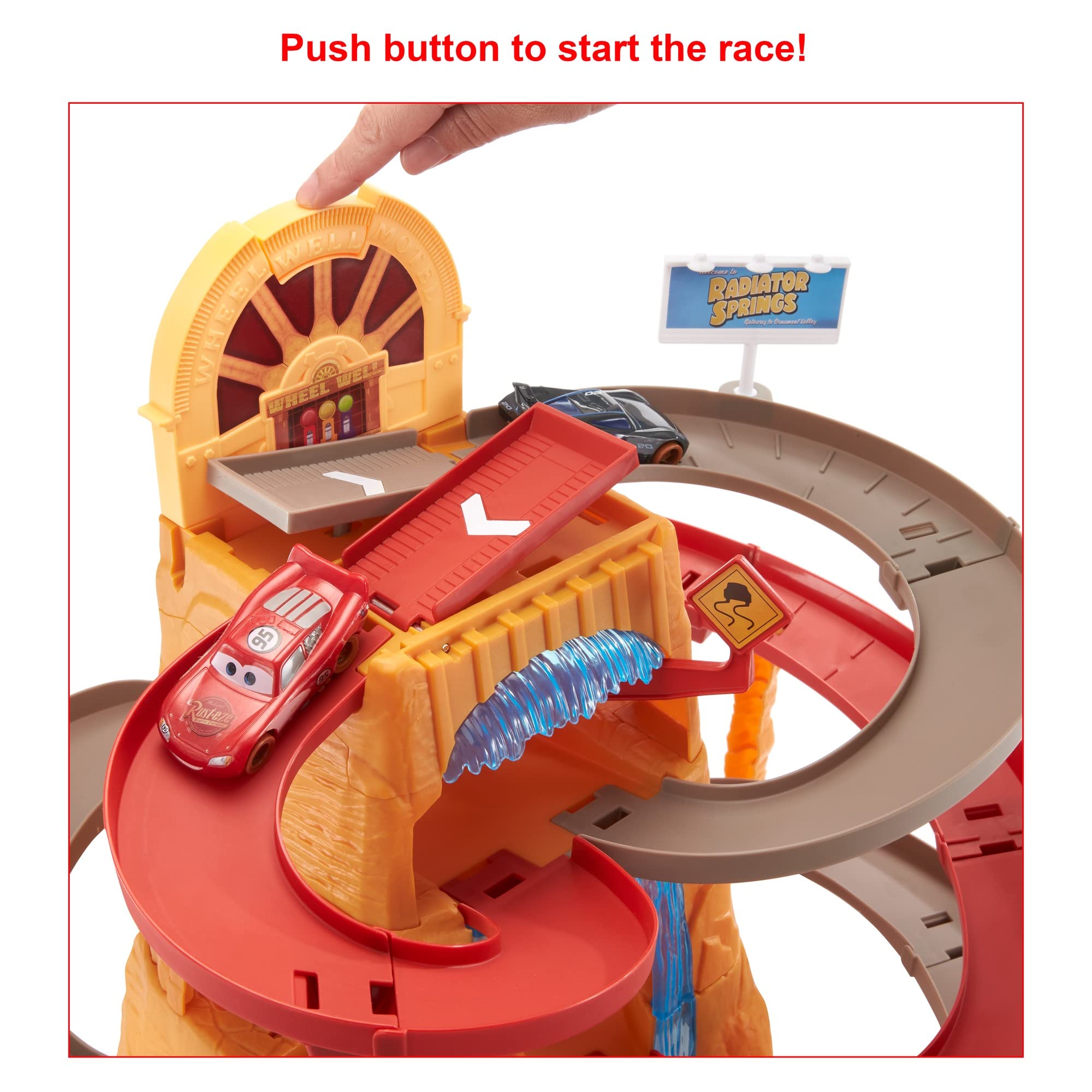 Disney Pixar Cars Toys Playset with 2 Vehicles - Radiator Springs Mountain Race Track Set for Kids | Perfect for Birthday Gifts & Racing Playtime