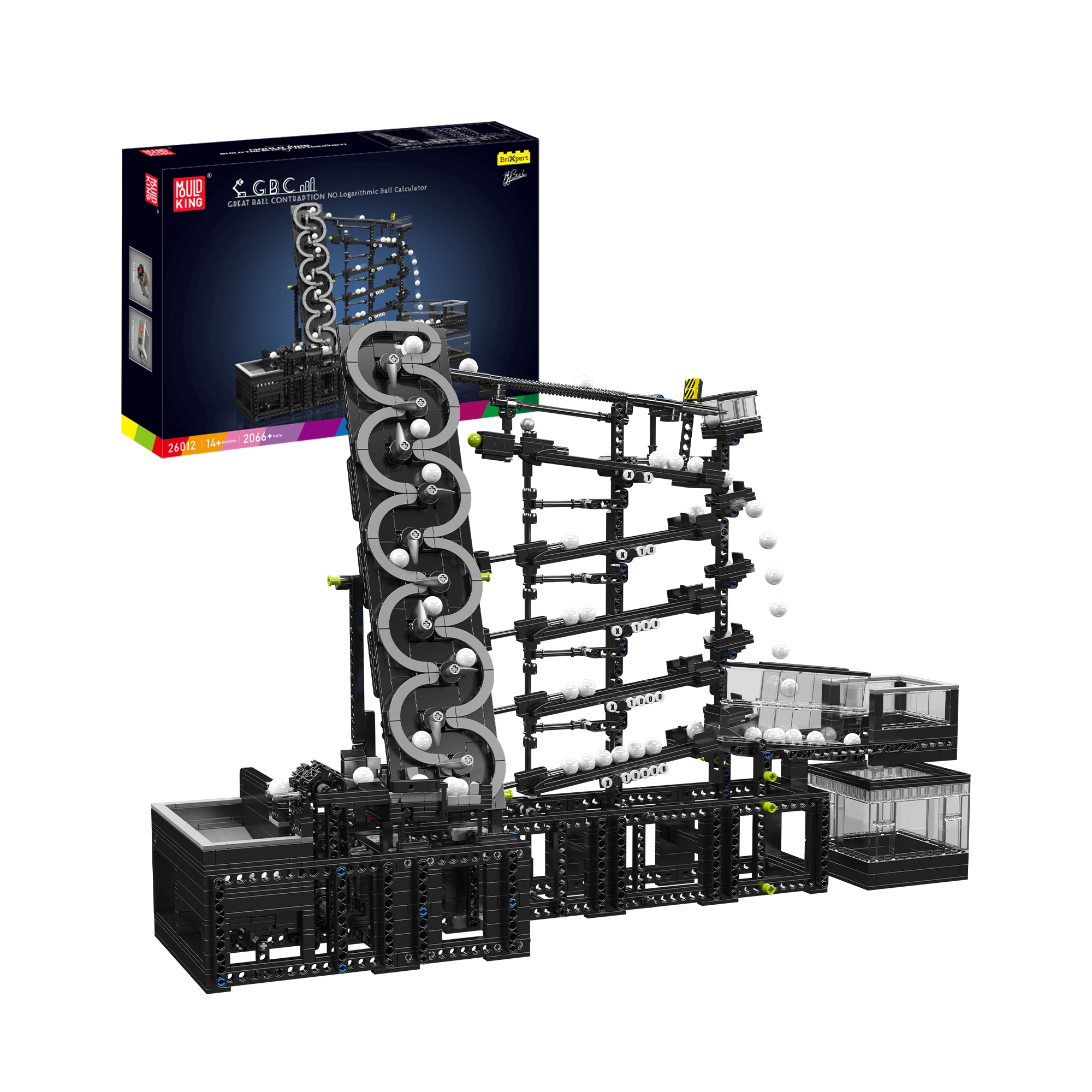 Mould King 26012 GBC Logarithmic Ball Machine Building Set - 2066 Piece STEM Educational Toy for Adults & Teens | Perfect for Engineering Enthusiasts, Classroom Projects & Creative Display