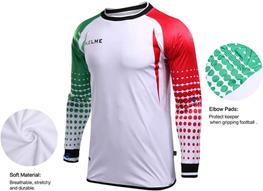 KELME Padded Goalkeeper Jersey Kit - Men's & Kids Soccer Goalie Uniform with Shorts & Socks - Breathable Football Goalkeeper Gear for Training & Matches
