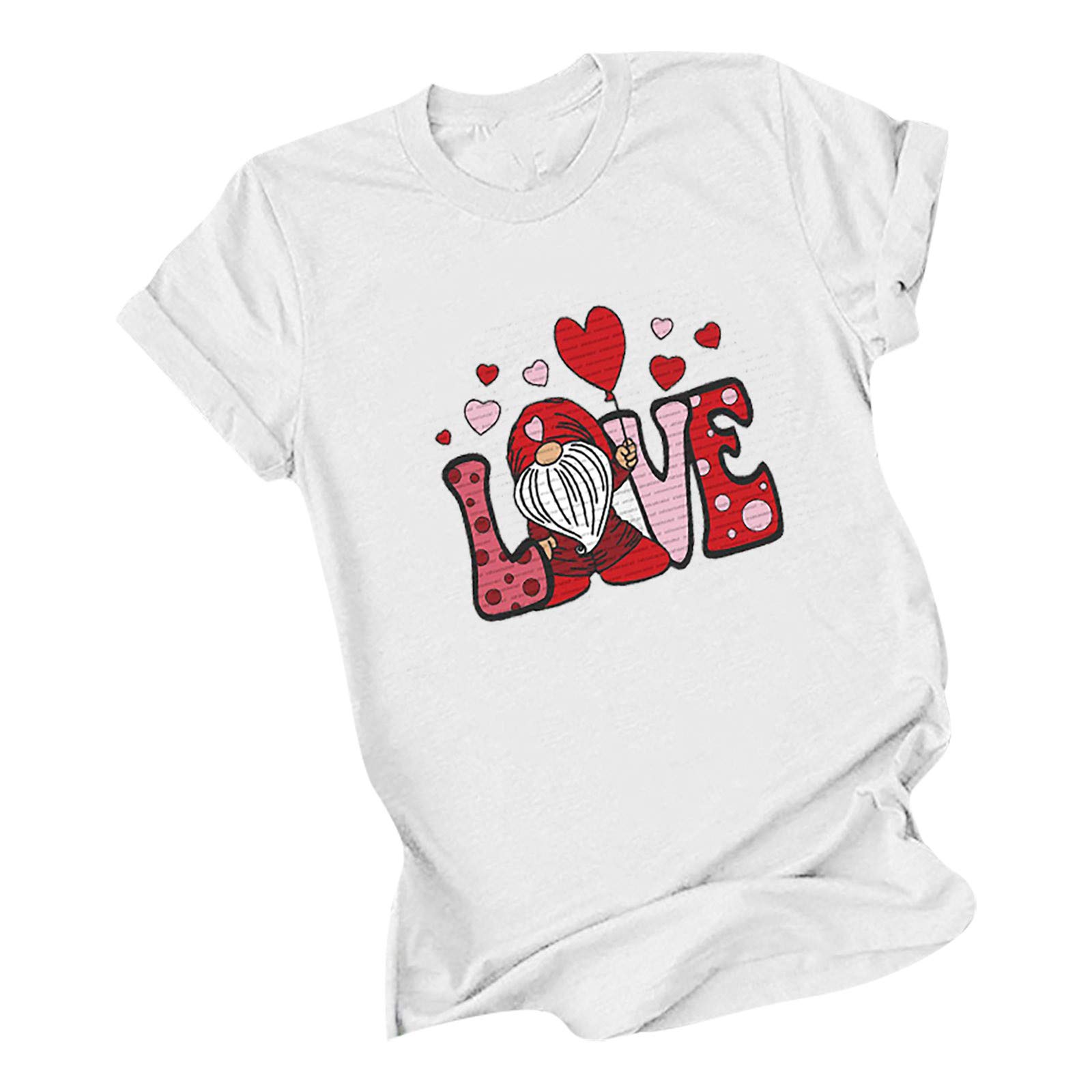Women's Loose Casual Short Sleeve Printed O-Neck T-Shirt Blouse - Comfortable Summer Top for Daily Wear, Outings & Casual Office Outfits (White, XXL)