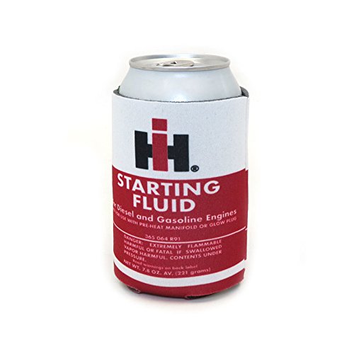 Vintage International Harvester Red Beverage Can Holder - Retro Beer Soda Can Cooler for Picnics, BBQs & Tailgating - Collectible Farmhouse Decor