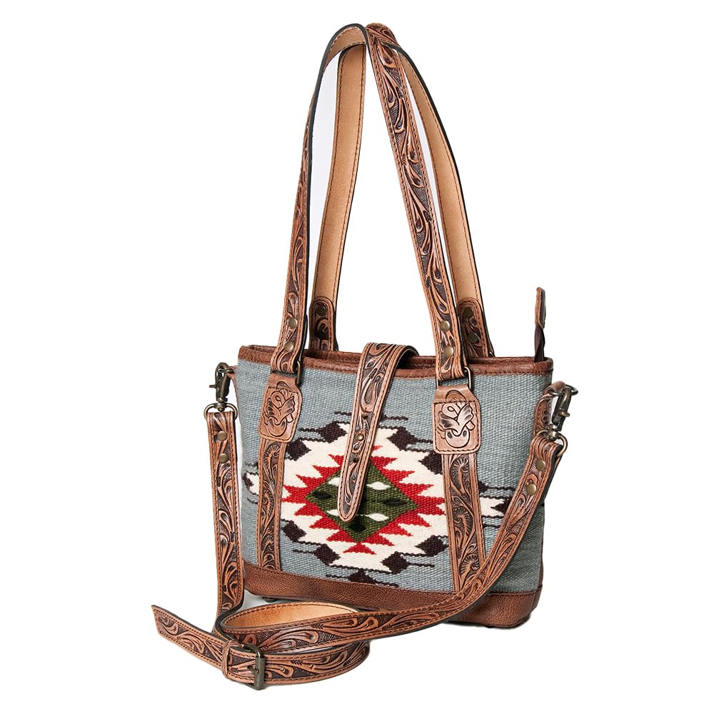 Genuine Leather Western Tote Bag for Women - American Darling Saddle Blanket Handbag Purse | Stylish Travel, College & Casual Shoulder Bag | Perfect for Cowgirl Fashion, Rodeo Events & Everyday Use
