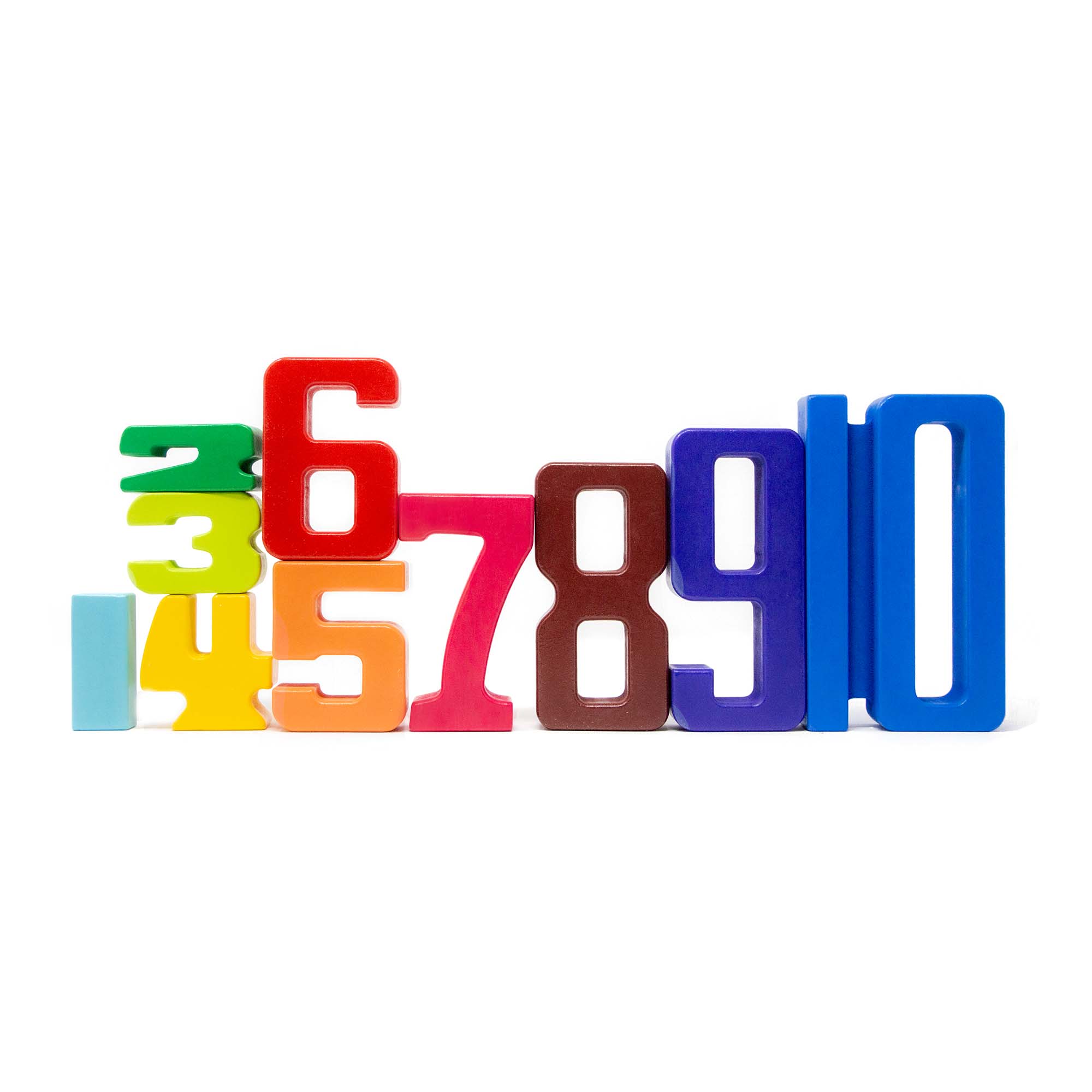 Large Wooden Number Blocks - Colorful Educational Toys for Kids Learning Math & Counting - Perfect for Preschool, Homeschool & Montessori Classrooms
