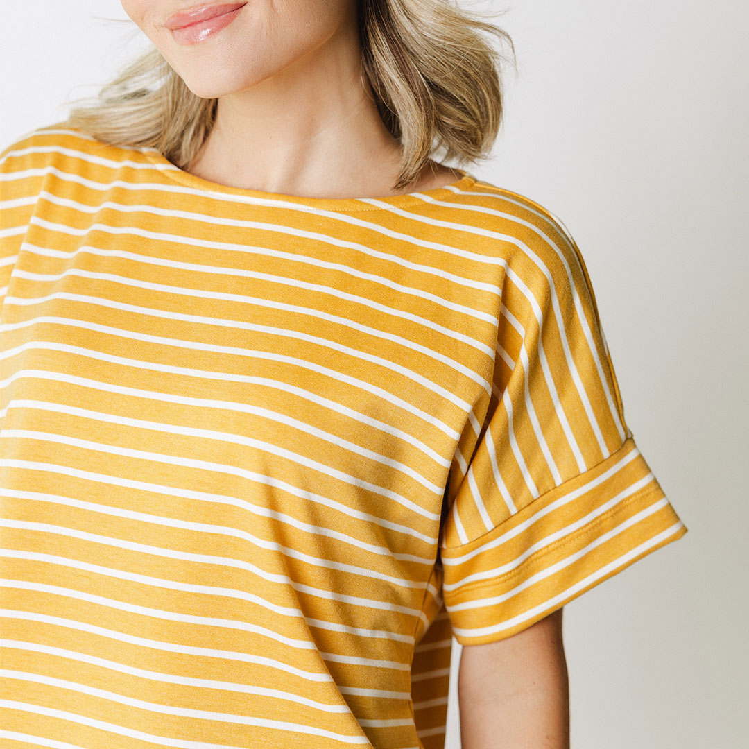 Boss Tee - Premium Cotton Mustard & Ivory Crewneck T-Shirt for Men | Casual Wear, Street Style & Everyday Comfort