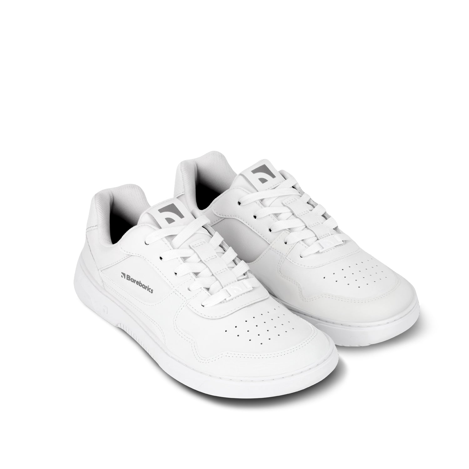 Barefoot Sneakers Barebarics Zing - All White Leather Minimalist Shoes for Men & Women | New 2025 Model | Perfect for Running, Gym & Everyday Comfort