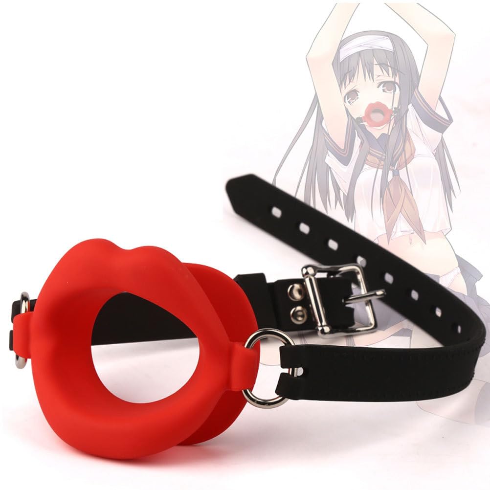 Red Lips Open Mouth Gag - BDSM Bondage Restraint Fetish Toy for Oral Sex & Blowjob | Erotic Adult Sex Toy for Women & Couples Play (Perfect for Roleplay, Fetish Parties & Spicing Up Bedroom Fun)