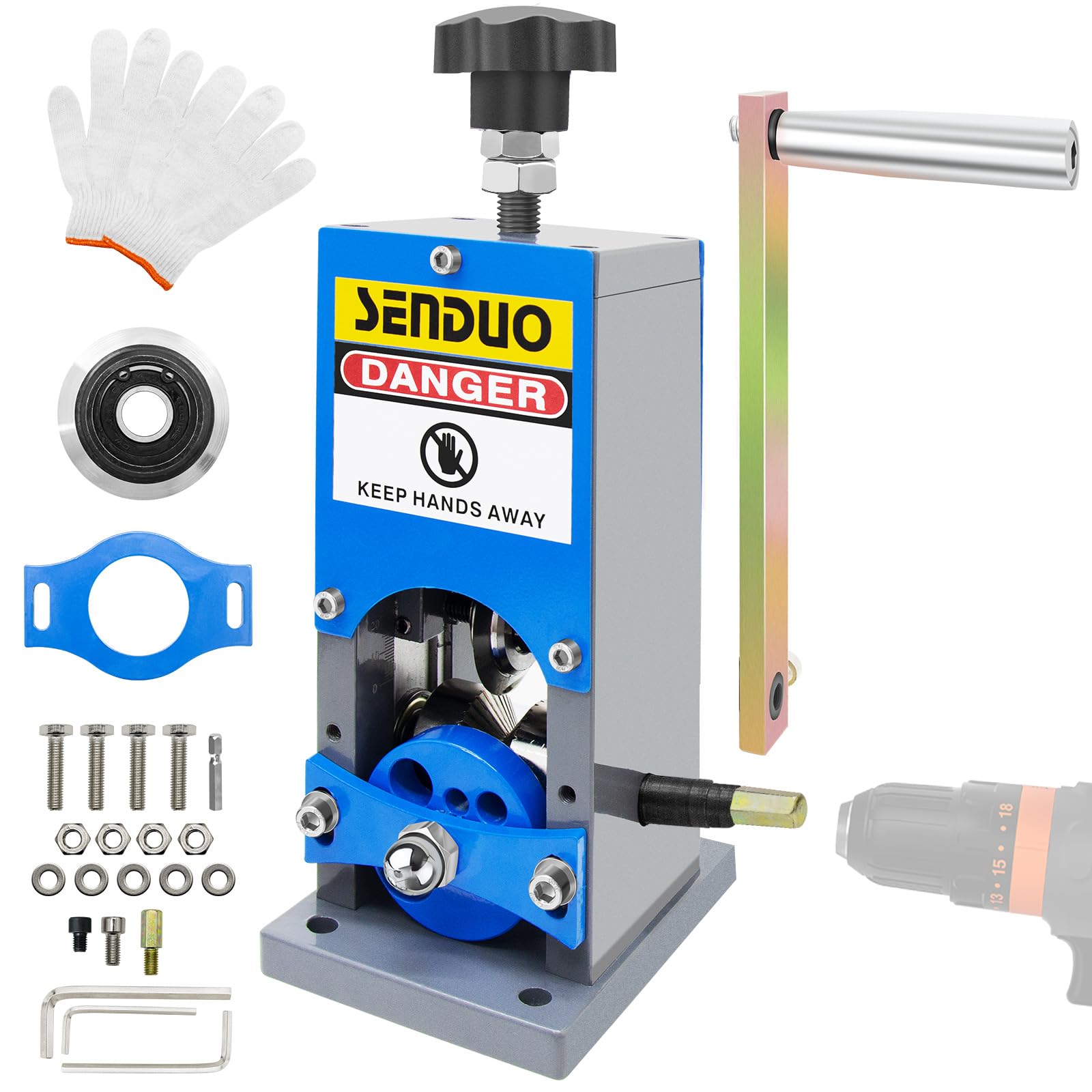 Upgraded Manual Wire Stripper Machine 0.06-1.57in | Cable Stripper Tool for Drill & Scrap Copper Recycling | Portable Hand Crank Wire Stripping Tool for Electricians & DIY Projects | Perfect for Home Renovation & Electrical Work