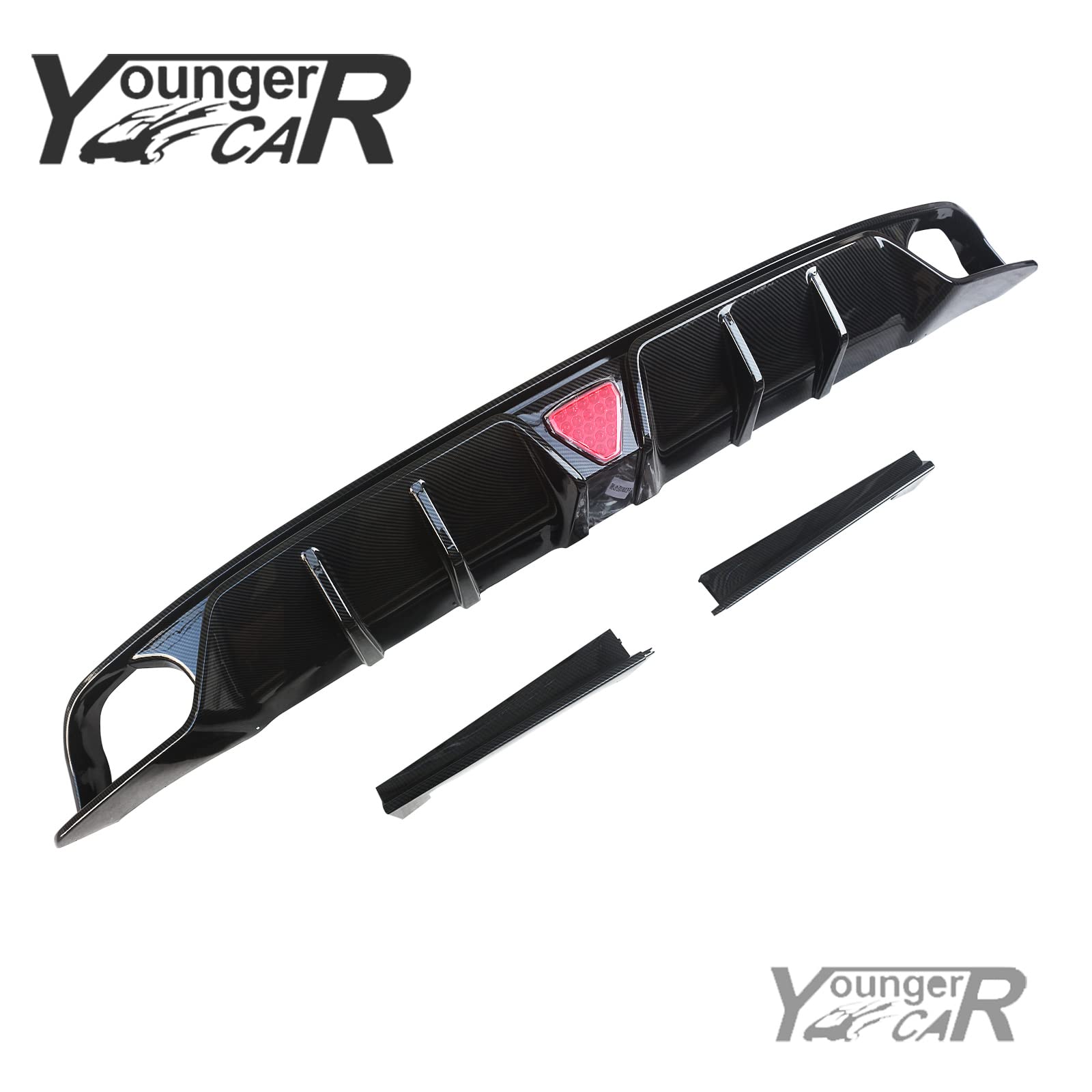 YOUNGERCAR Carbon Fiber Rear Bumper Diffuser for 2022-2023 Honda Civic 11th Gen Sedan | Lower Spoiler Lip Splitter Body Kit | Enhances Sporty Look & Aerodynamics