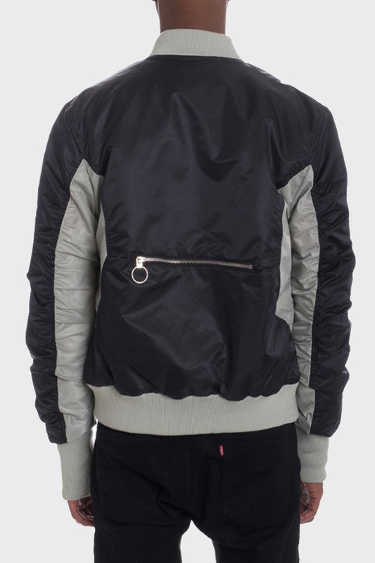 Two-Tone Color Block Bomber Jacket for Men & Women - Stylish Lightweight Windbreaker for Casual Wear, Street Fashion & Outdoor Activities