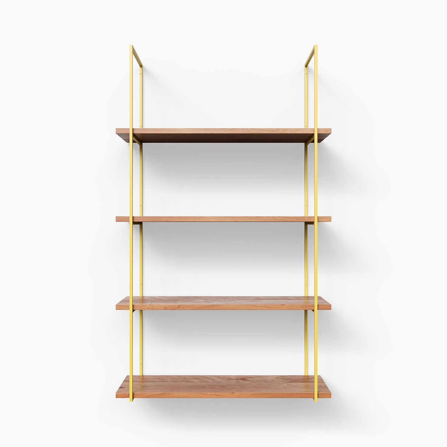 Lloyd Cherry Wood 4-Tier Storage Shelf - Rustic Bookshelf for Living Room, Bedroom, or Office Organization