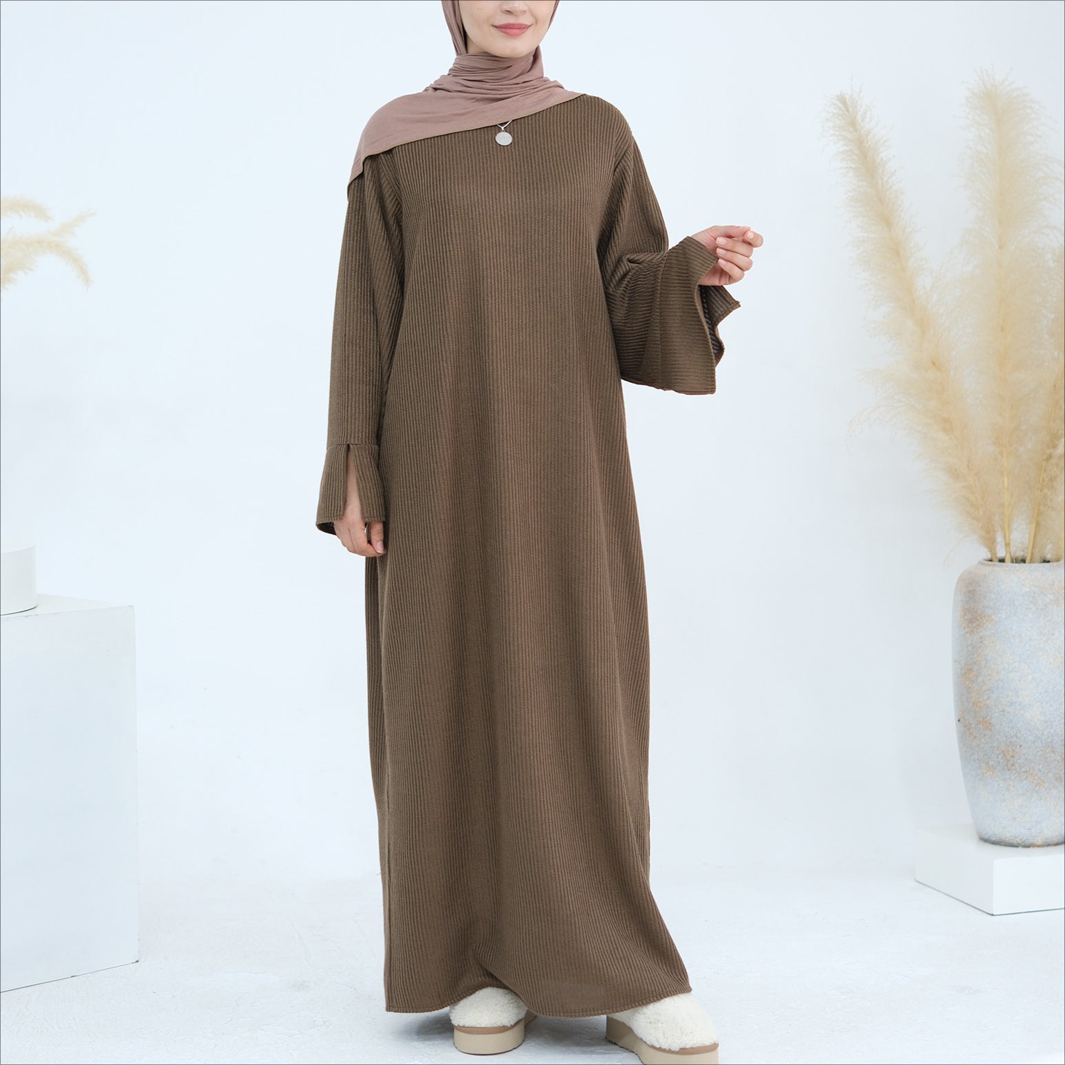 Warm Thick Knitted Sweater Dress for Women - Cozy Winter Outfit for Casual Wear & Holiday Parties