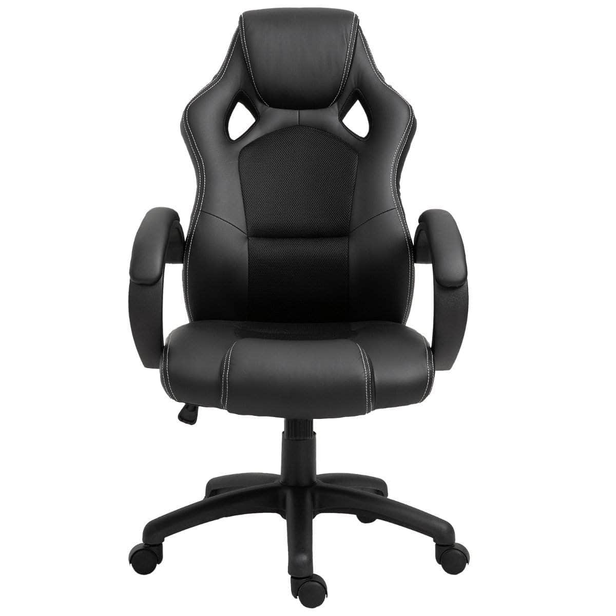 High Back Racing Style Office Gaming Chair - Adjustable Swivel Seat, Ergonomic Faux Leather Computer Desk Chair for Work & Gaming - Available in 3 Colors (Black/Red/Blue) - Perfect for Home Office, Gaming Setup & Streaming Studio