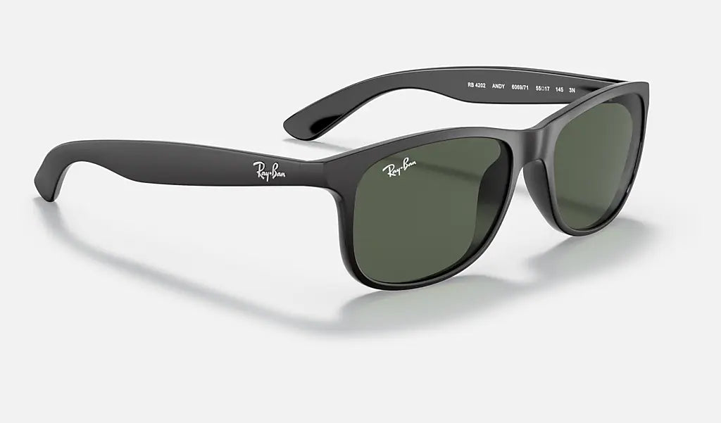 Ray Ban ANDY RB4202 55mm Polarized Sunglasses - Black/Gray Green Lenses for Men & Women | Perfect for Driving, Beach & Outdoor Activities