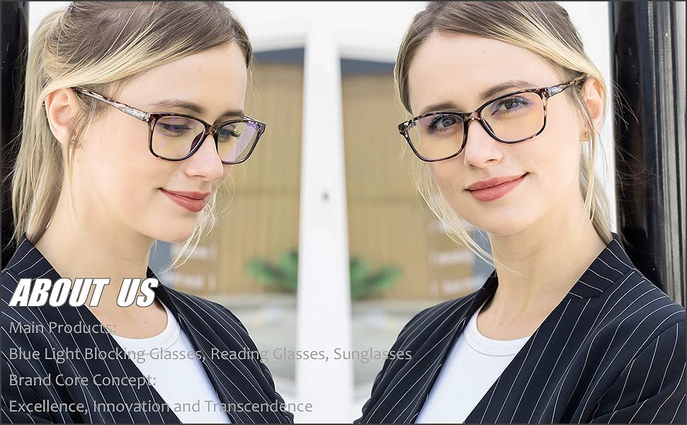 Blue Light Blocking Glasses for Computer & Gaming - Reduce Eye Strain & Fatigue - Anti Glare Reading Glasses for Men & Women - Perfect for Office, Gaming & Screen Time