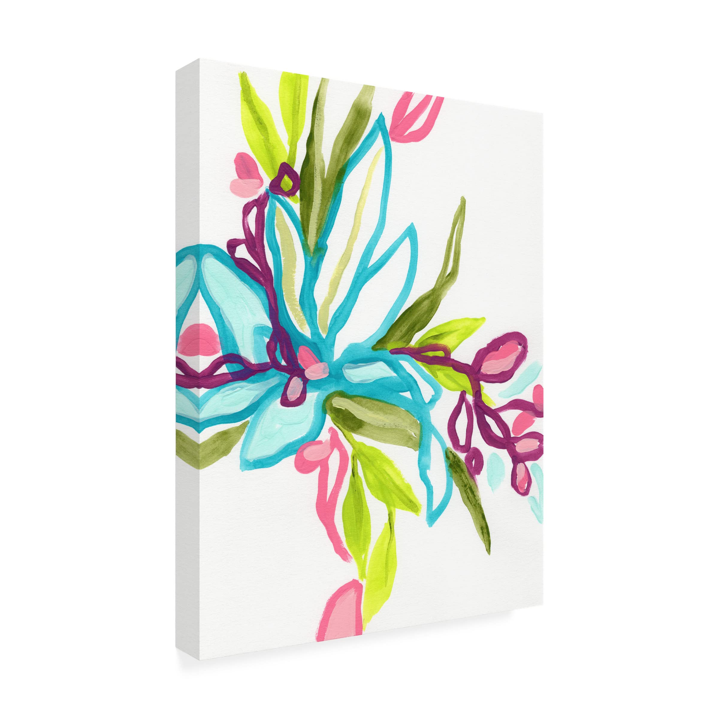 Trademark Fine Art 'Tropical Sketch I' Canvas Wall Art by June Erica Vess - Vibrant Beach Decor for Living Room & Bedroom