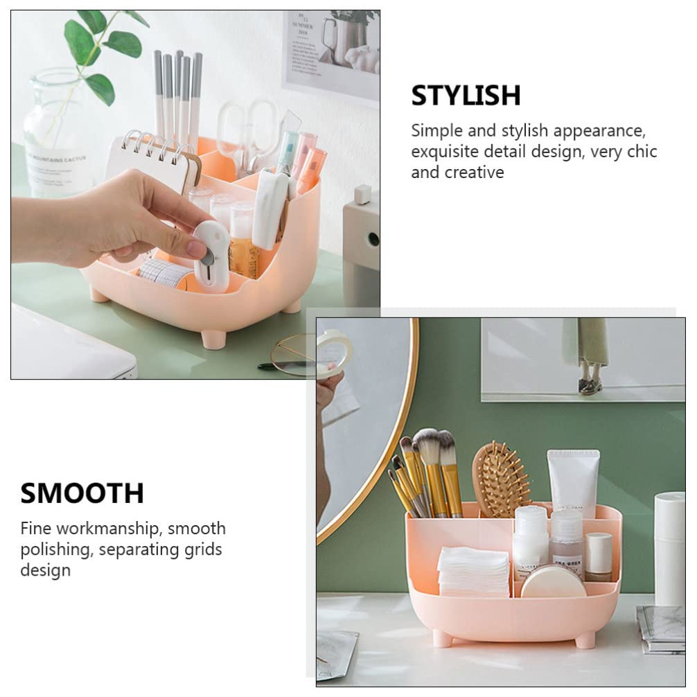 Beaupretty 2-Piece Plastic Cosmetic Storage Box Set - Makeup Organizer, Bathroom Toothbrush Holder & Desk Tray for Cellphone - Multifunctional PP Storage Bin for Home, Office, and Travel Organization