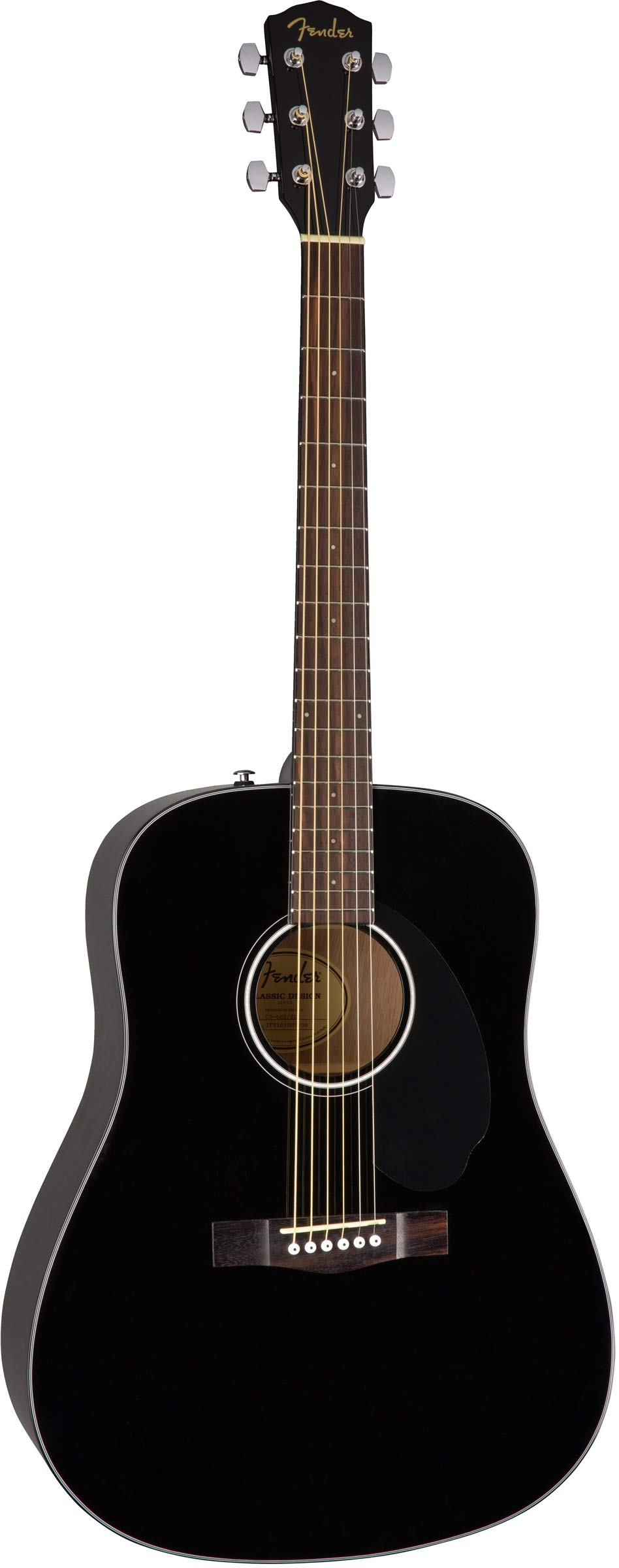 Fender CD-60S Solid Top Dreadnought Acoustic Guitar - Black with Hard Case, Tuner, Strap, Strings, Picks & Instructional DVD | Perfect for Beginners, Live Performances & Home Practice