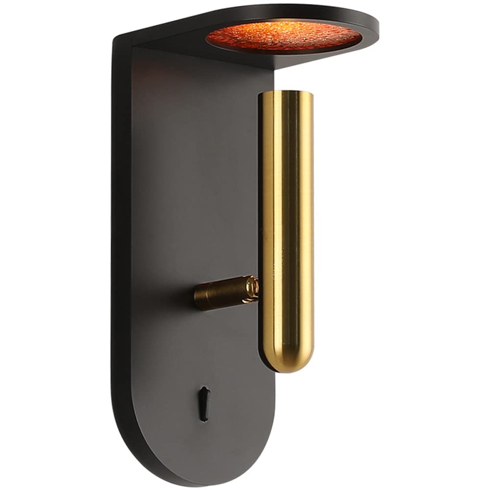 Modern LED Wall Lamp - Adjustable 90° Up/Down Light for Bathroom Vanity, Bedroom & Bedside - Black Indoor Sconce Lighting for Home Decor & Reading