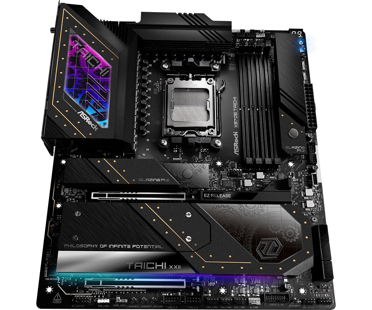 ASRock X870E Taichi AM5 Socket Motherboard - AMD Ryzen 7000 Ready, PCIe 5.0, DDR5, WiFi 6E - Perfect for Gaming PCs, Content Creation & High-Performance Workstations