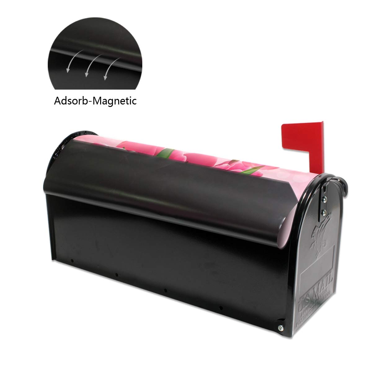 Pink Tulips Magnetic Mailbox Cover - Decorative Wrap for Standard Mailboxes | Perfect for Mother's Day Gifts & Home Outdoor Decor