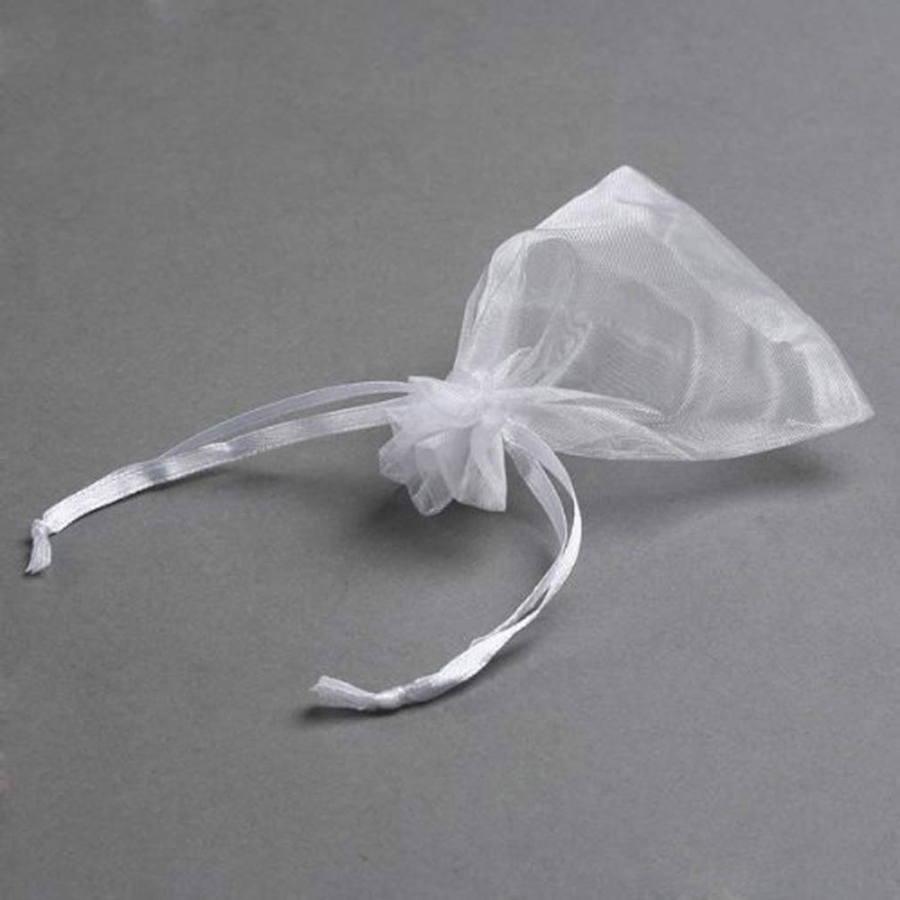 100pcs Sheer Drawstring Organza Jewelry Pouches - Small Gift Bags for Wedding Favors, Party Gifts, Christmas Presents & Jewelry Storage - Elegant and Reusable