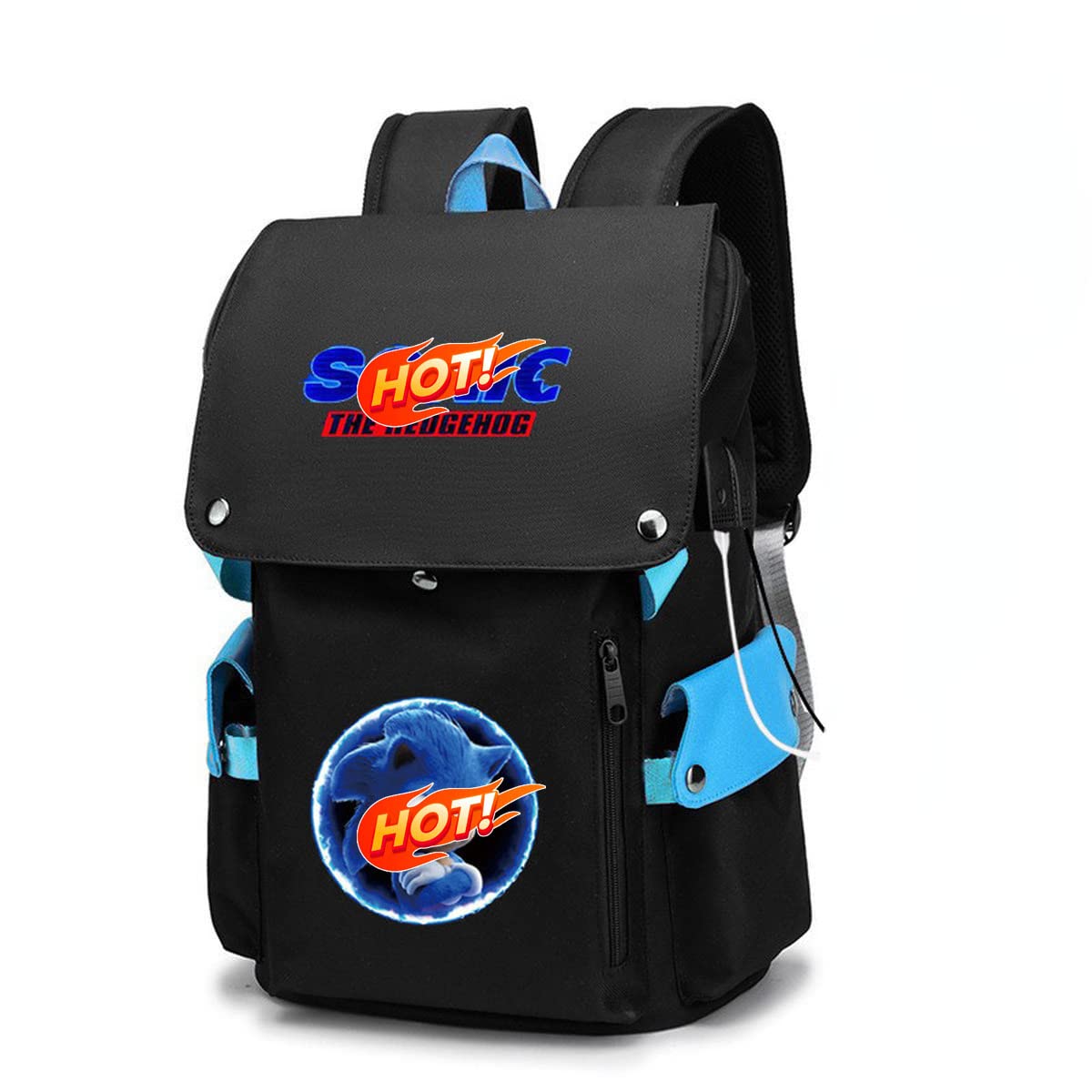 Anime Backpack for Teens - Large Capacity Cartoon Canvas Travel Laptop Backpack with USB Charging Port | School, College, Travel & Daily Use