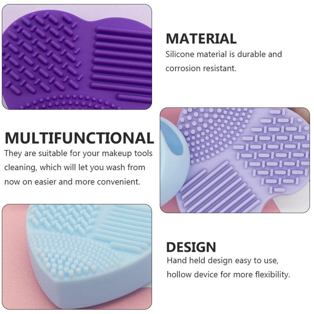 EXCLUZO Silicone Makeup Brush Cleaner Mat - 6Pcs for Beauty Tools (Mixed Colors) - Perfect for Home & Salon Use