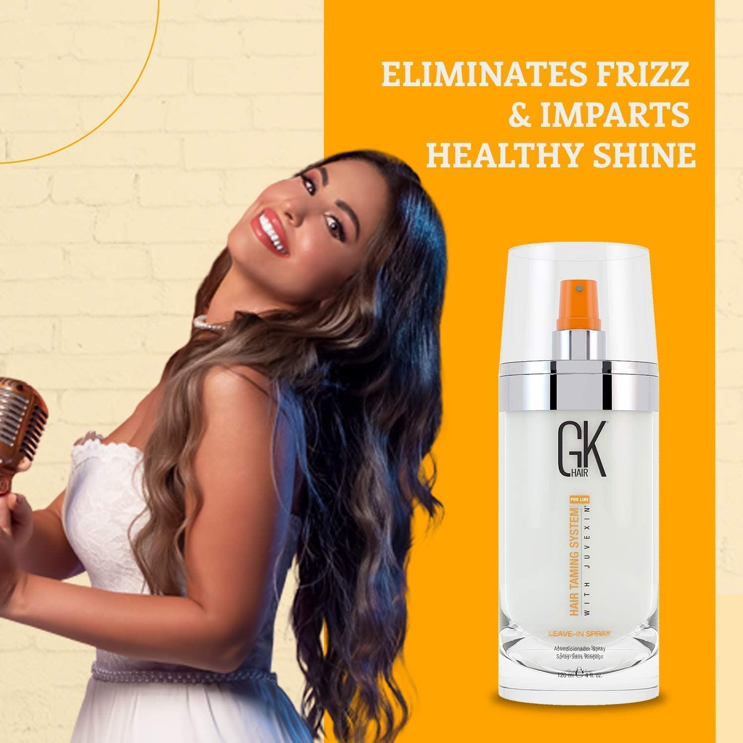 GK Hair Global Keratin Moisturizing Shampoo & Conditioner Set 1000ml with Leave-in Spray 120ml - Repair Dry Damaged Hair for Smooth Silky Strands | Salon Quality Hair Care for Daily Use & Professional Styling