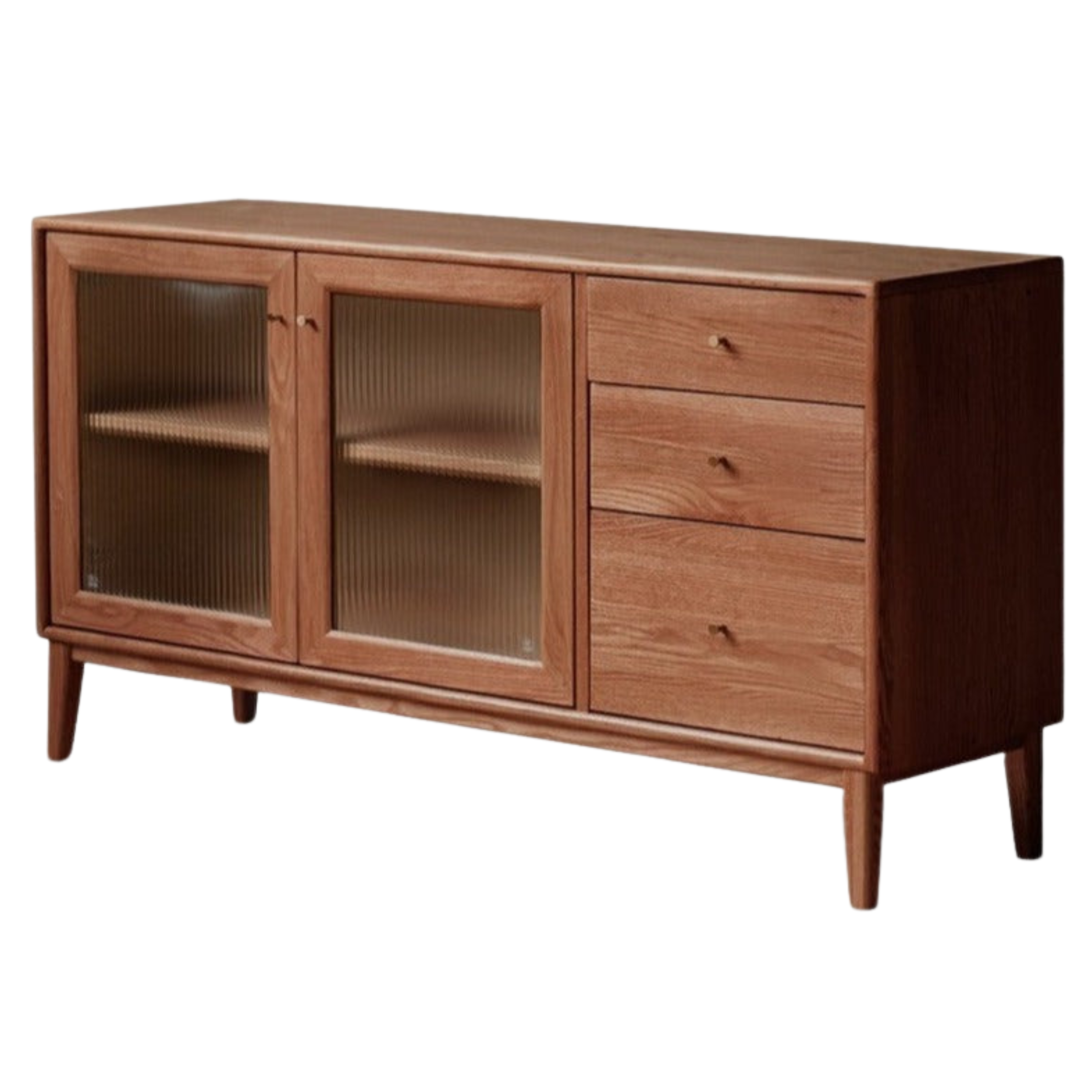 59.1x15.7x31.9 inch / 150x40x81сm / Walnut color / solid wood sideboard (glass door)