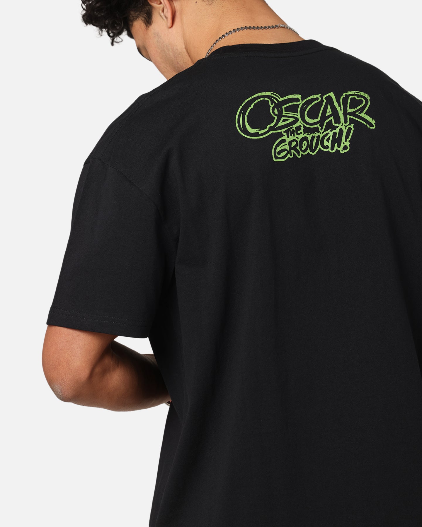American Thrift X Sesame Street Oscar The Grouch Graphic Heavy Cotton T-Shirt - Black | Vintage Cartoon Tee for Men & Women | Perfect for Casual Wear, Cosplay & Street Fashion