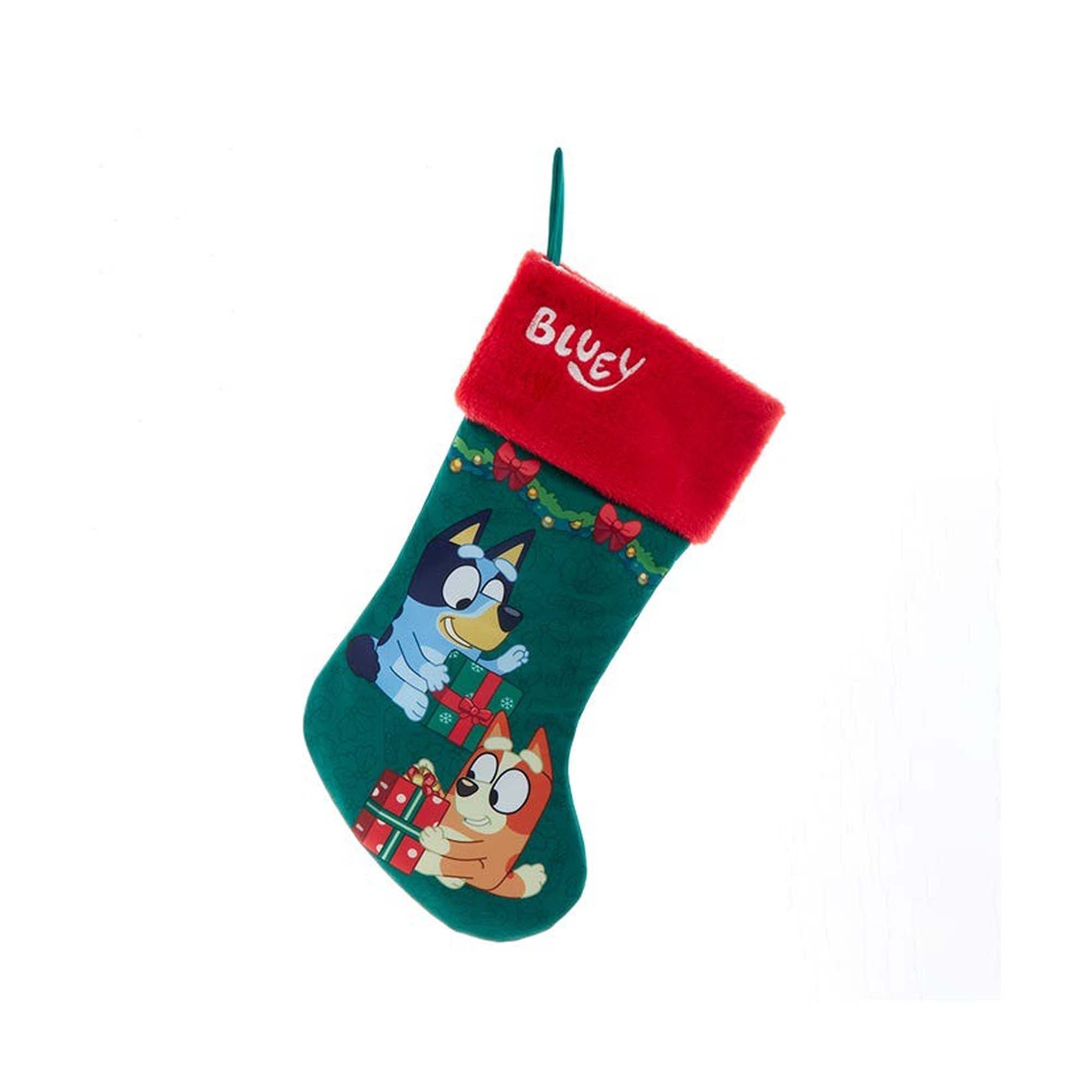 Bluey & Bingo Christmas Stocking 19 Inch Large Holiday Stocking for Kids - Perfect for Christmas Decorations, Gift Giving & Fireplace Mantel Decor